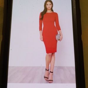 Dark red pencil dress